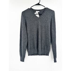 Brunello Cucinelli Men’s Charcoal Gray V-Neck Cashmere Pullover Sweater Size M